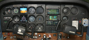 This is the Cessna 172 Instrument Panel